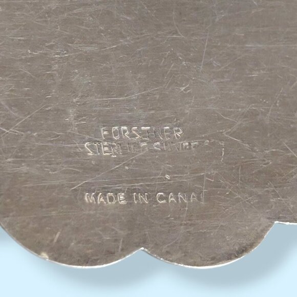 🍁Vintage Forstner Sterling Etched Brooch - Picture 7 of 8